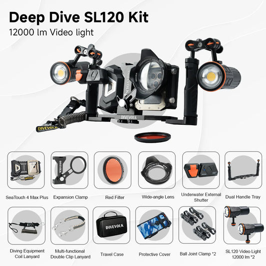 Divevolk SeaTouch 4 Max Plus 2x 12,000 Lumen Deep Dive Kit