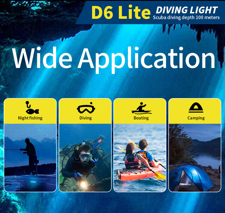 Skywoods D6 Lite 2000 Lumen Dive Torch