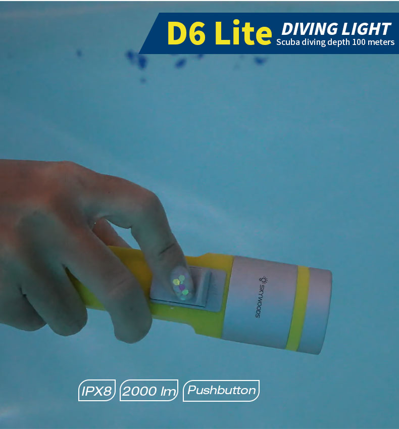 Skywoods D6 Lite 2000 Lumen Dive Torch