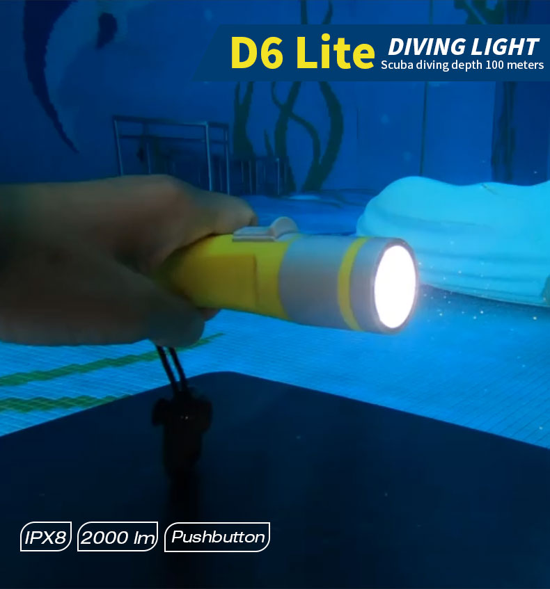 Skywoods D6 Lite 2000 Lumen Dive Torch