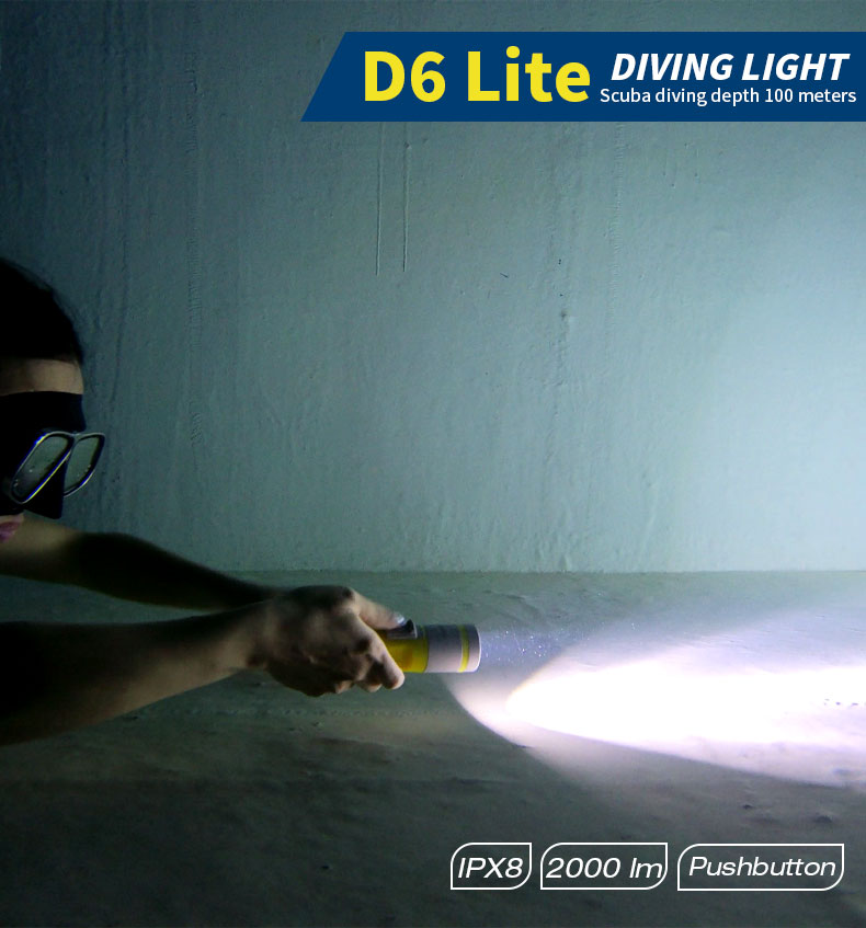 Skywoods D6 Lite 2000 Lumen Dive Torch