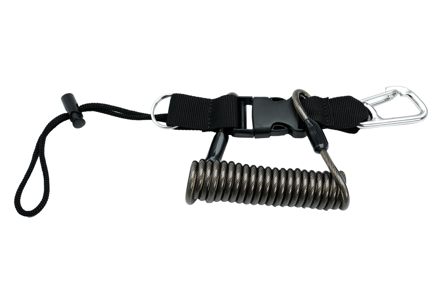 Coil Lanyard with multiple attachment points to secure Housing to Buoyancy Device