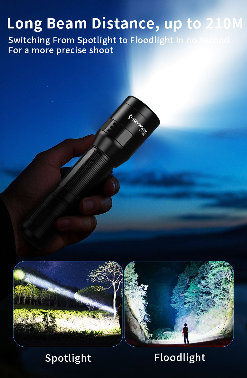 Skywoods 1800 Lumen Zoomable Torch Light OZL1800