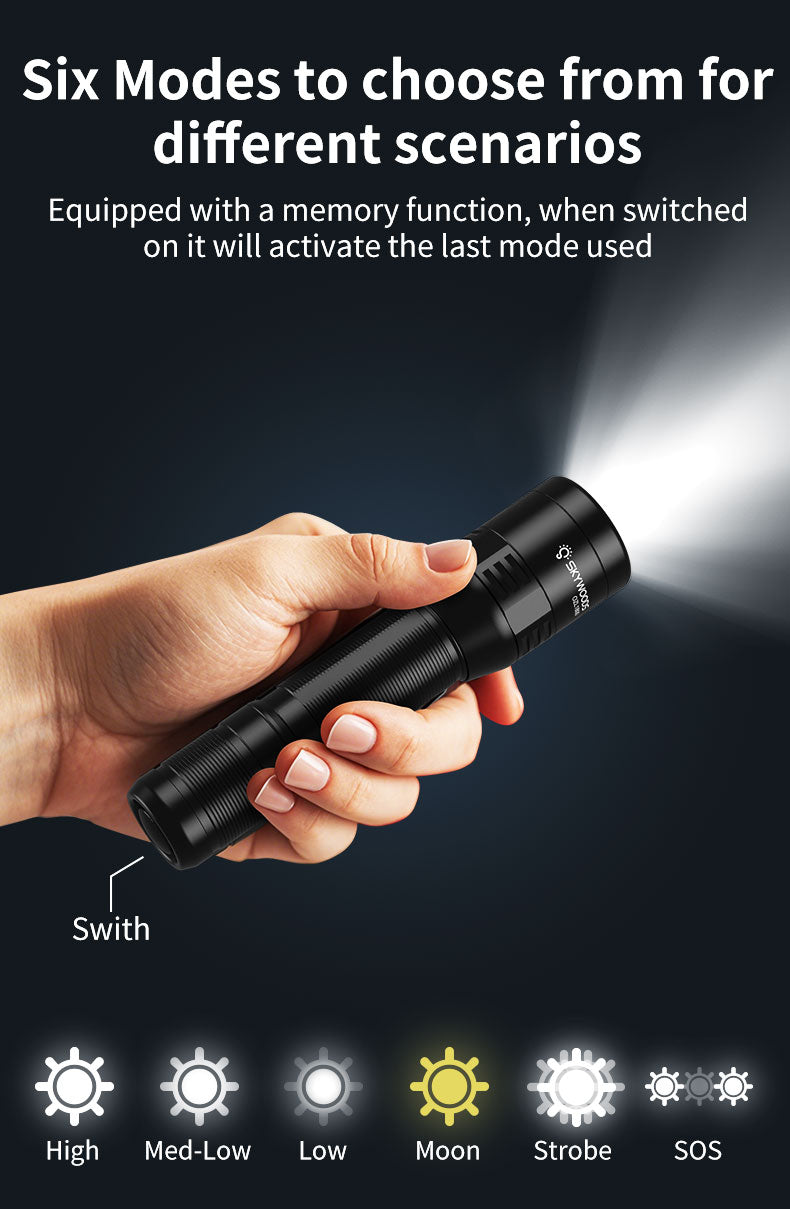 Skywoods 1800 Lumen Zoomable Torch Light OZL1800