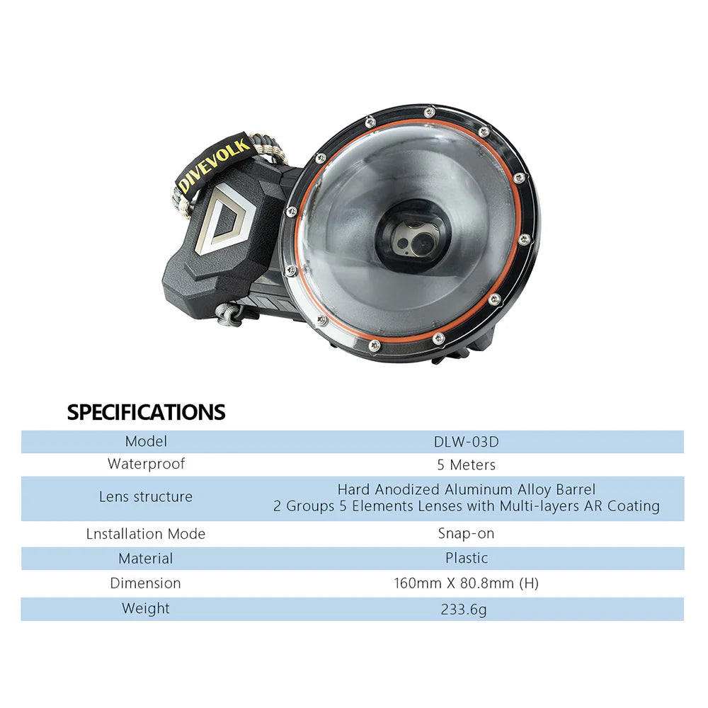 Divevolk Surface Dome Lens