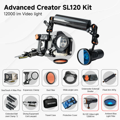 Divevolk SeaTouch 4 Max PLUS 12000 Lumen SL120 Creator Kit