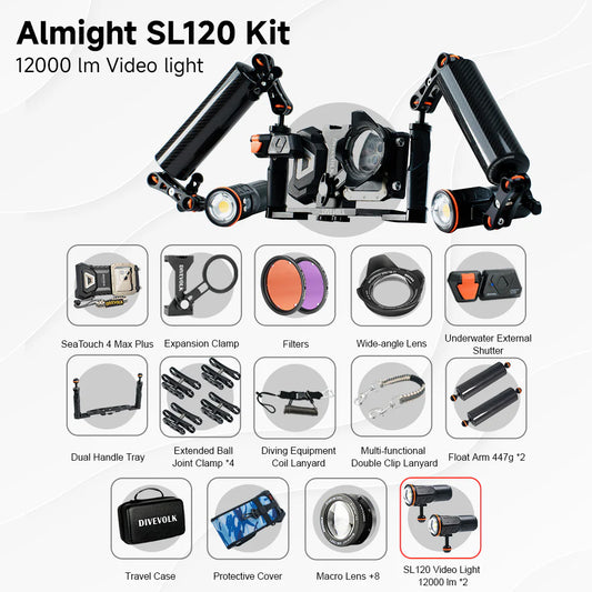 Divevolk SeaTouch 4 Max Plus 2x 12,000 Lumen SL120 Almighty Kit