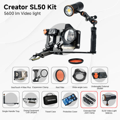 Divevolk SeaTouch 4 Max PLUS 5000 Lumen SL50 Creator Kit