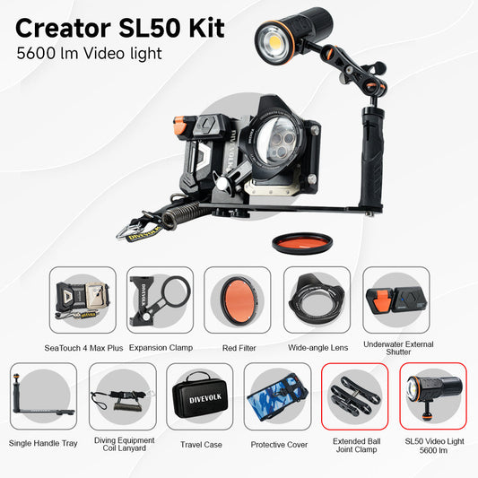 Divevolk SeaTouch 4 Max PLUS 5000 Lumen SL50 Creator Kit