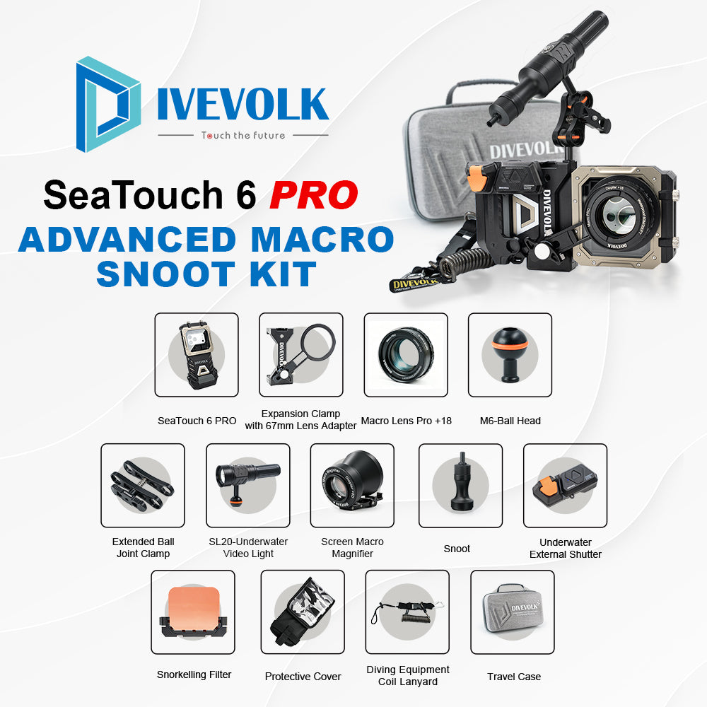 Divevolk SeaTouch 6 Pro Advanced Macro Snoot kit