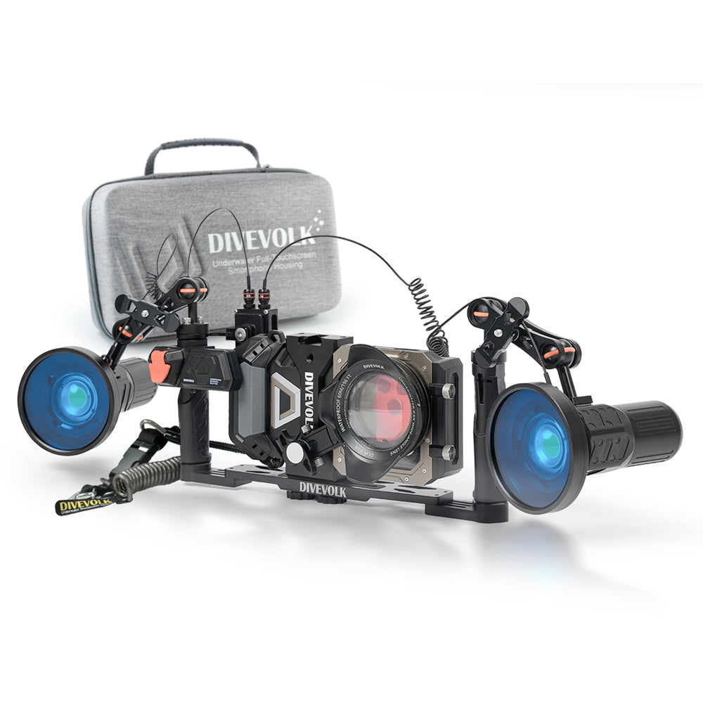 Divevolk SeaTouch 6 Pro Dual 12000 Lumen Deep Dive SL120 Kit Plus