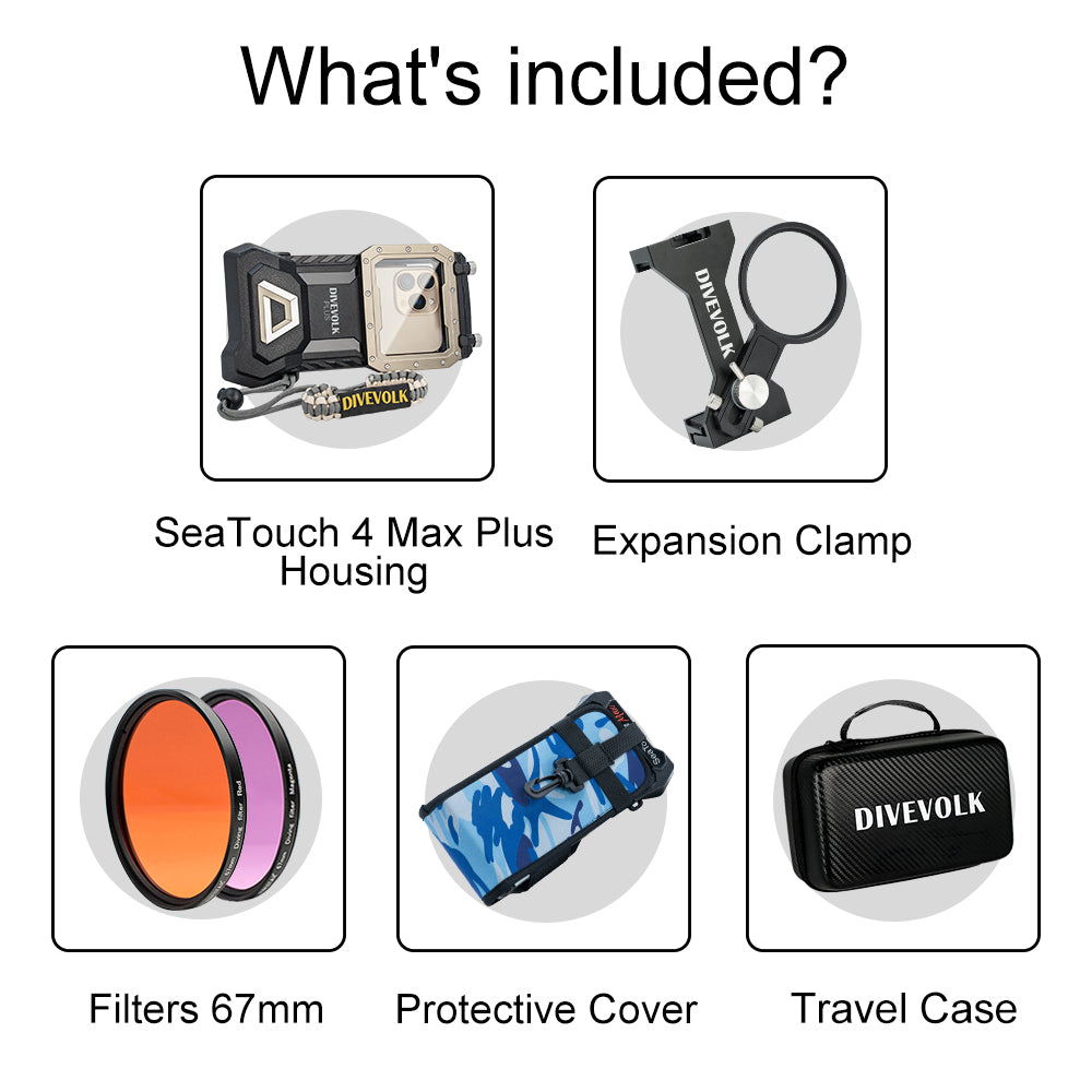 Divevolk SeaTouch 4 Max Plus Filters Kit Smartphone Dive Housing