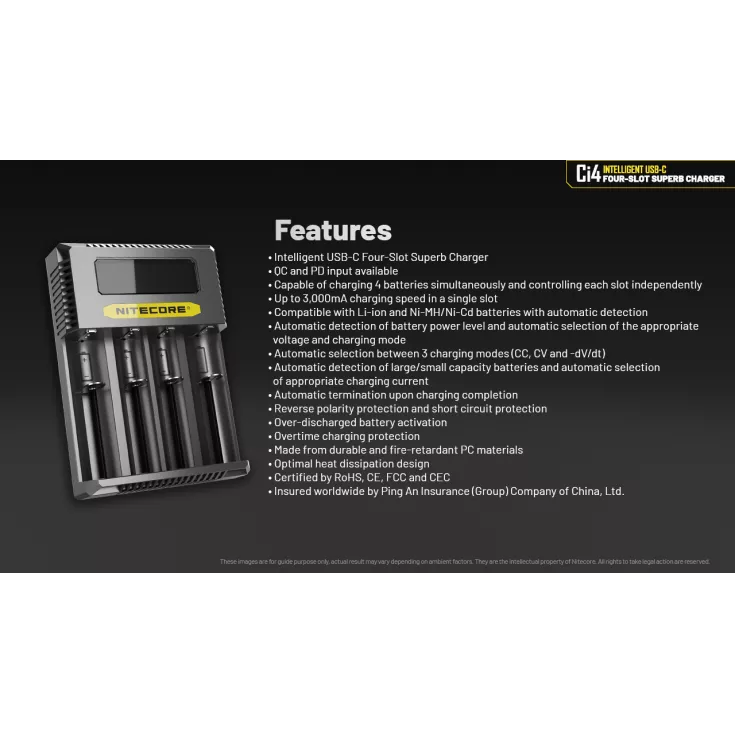 Nitecore Ci4 4-Bay USB-C Charger