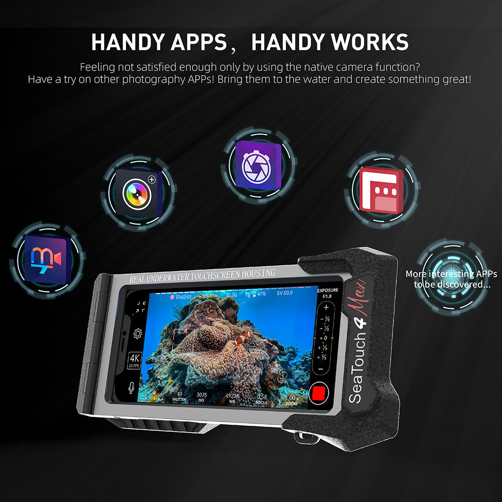 Divevolk SeaTouch 4 Max Plus Black Underwater Touchscreen Housing