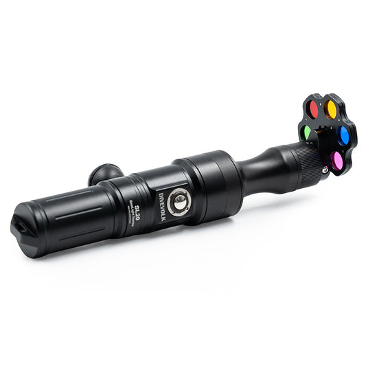 Colour Filter Wheel seen fitted to Snoot and SL20 video Light