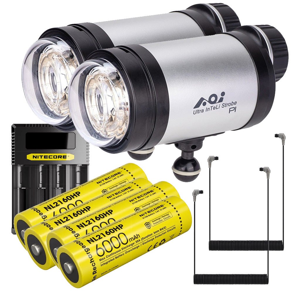 AOI P1 Ultra Inteli-Strobe Bundle with Fiber Optic Cables and Batteries
