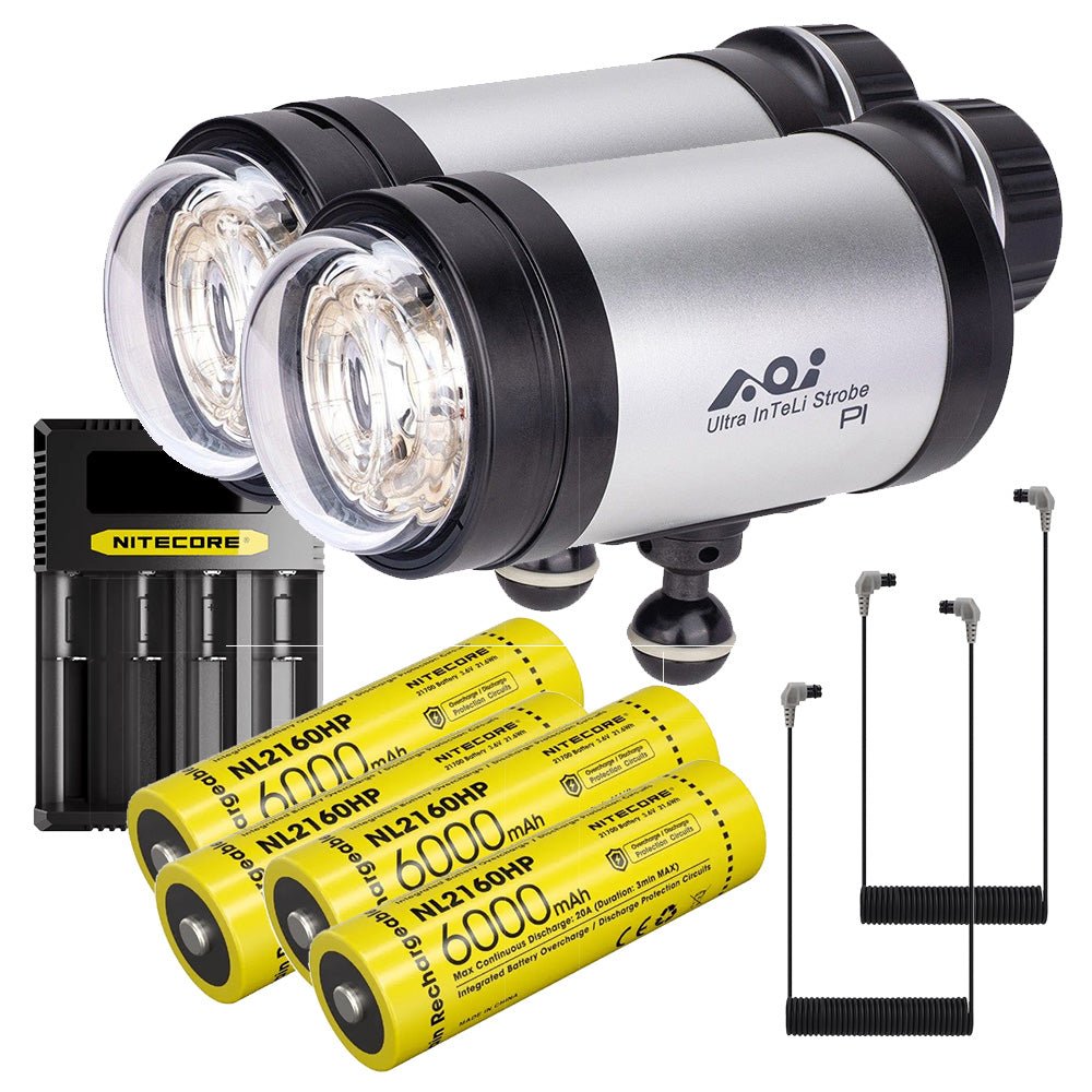 AOI P1 Ultra Inteli-Strobe Bundle with Fiber Optic Cables and Batteries