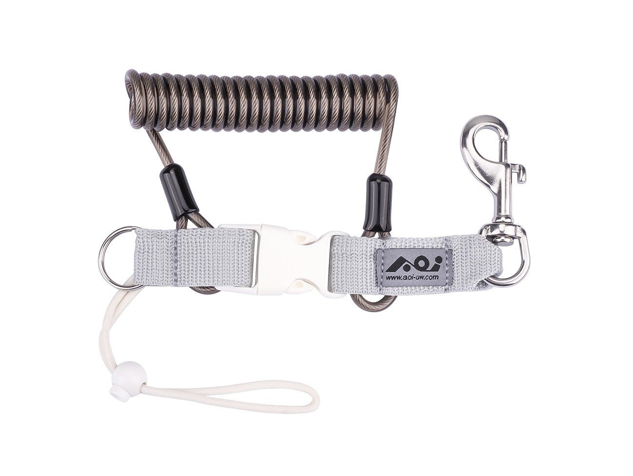 Spring Coiled Lanyard with Quick Release Buckle and Swivel Eye Bolt Snap