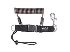 Spring Coiled Lanyard with Quick Release Buckle and Swivel Eye Bolt Snap
