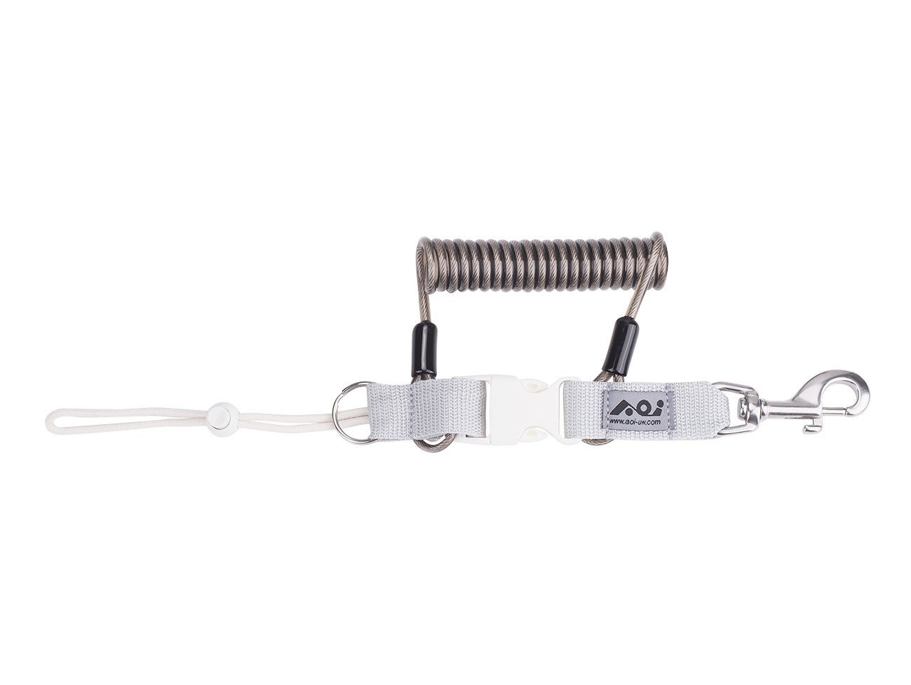 Spring Coiled Lanyard with Quick Release Buckle and Swivel Eye Bolt Snap