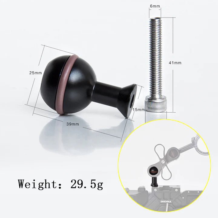 Divevolk 1 - Inch Ball Mount with M6 Screw