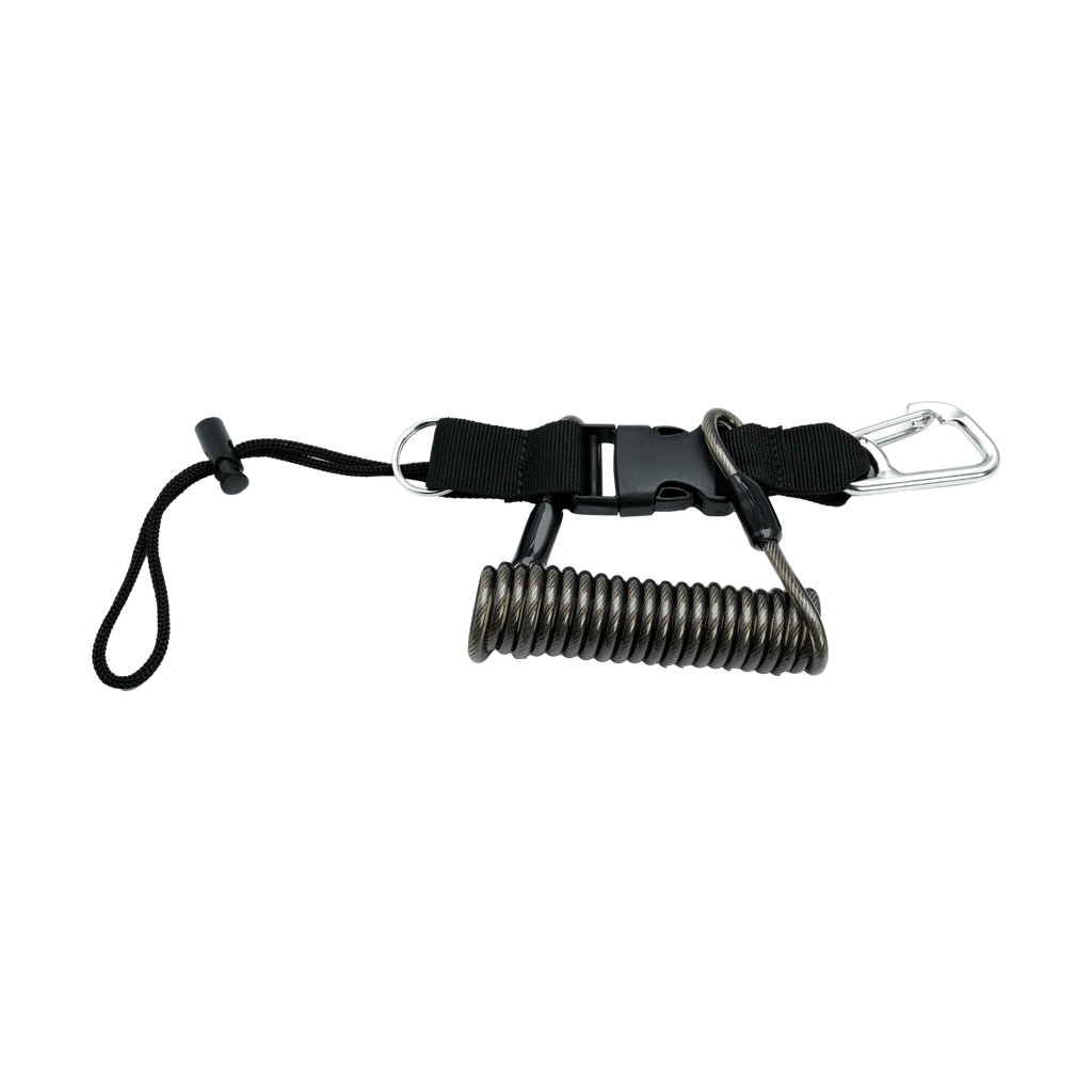 Coil Lanyard with multiple attachment points to secure Housing to Buoyancy Device