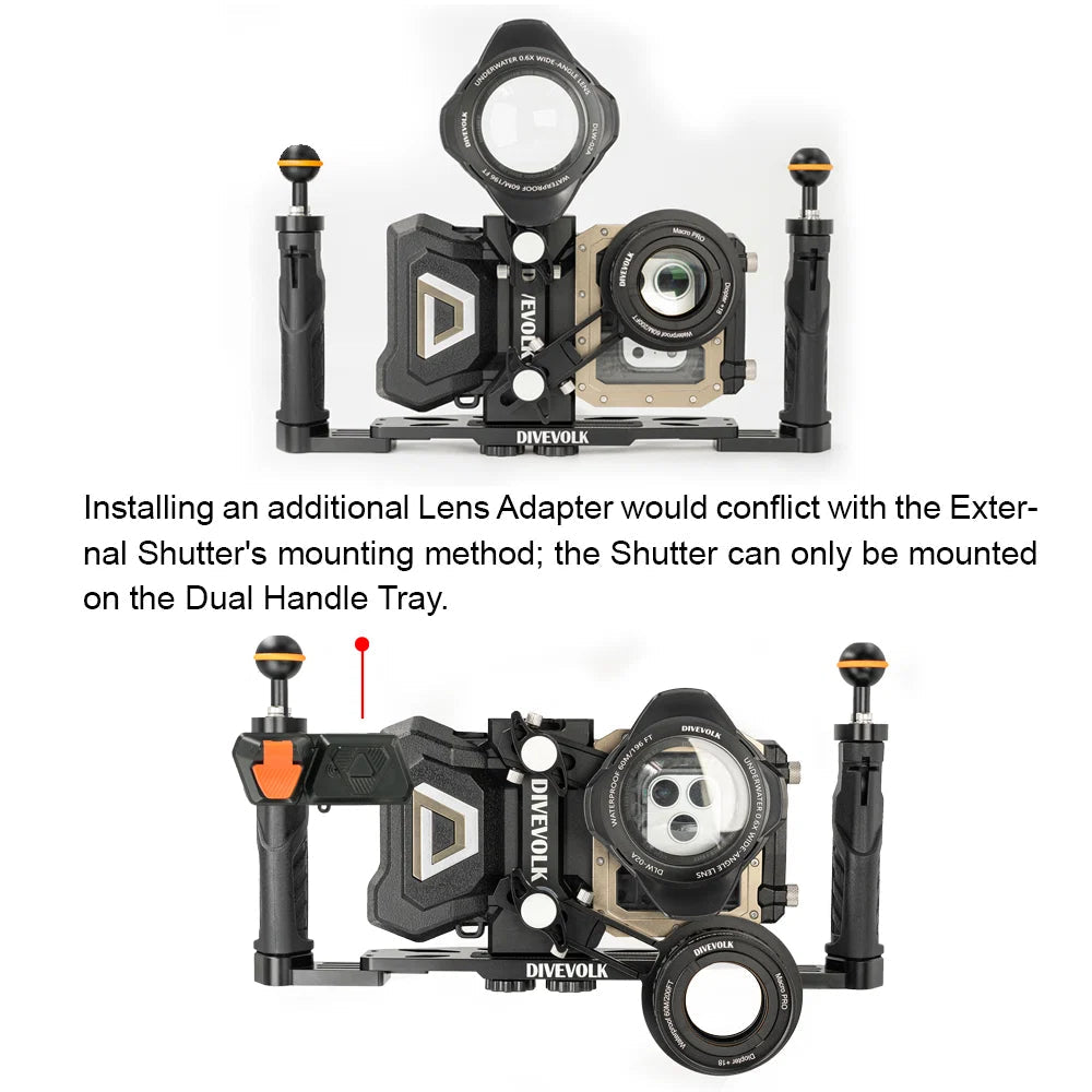 Divevolk Expansion Clamp with 67mm Lens Adapter for SeaTouch 6 Pro