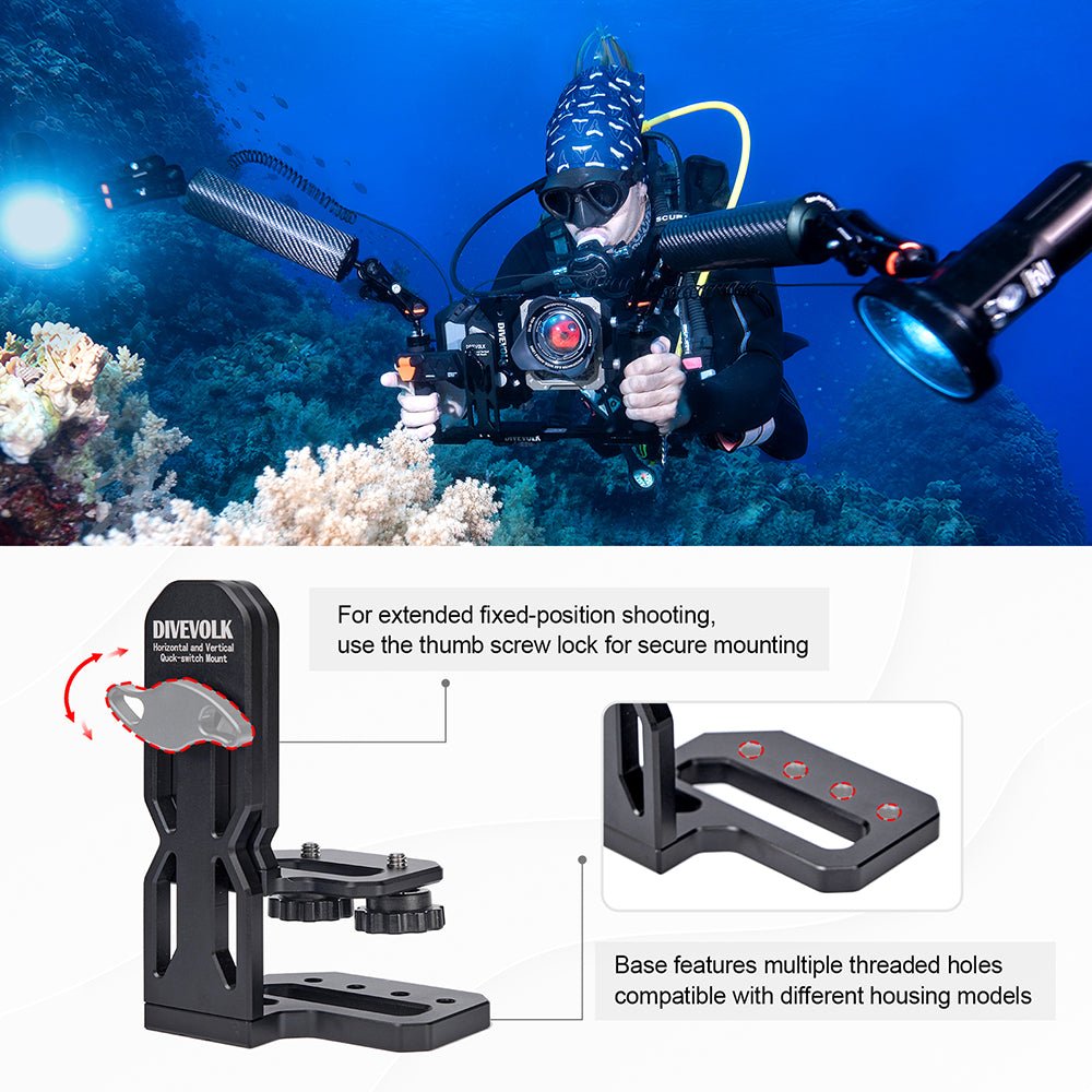 Divevolk Horizontal and Vertical Quick-switch Mount