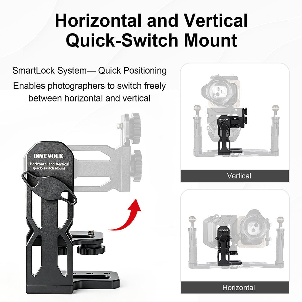 Divevolk Horizontal and Vertical Quick-switch Mount