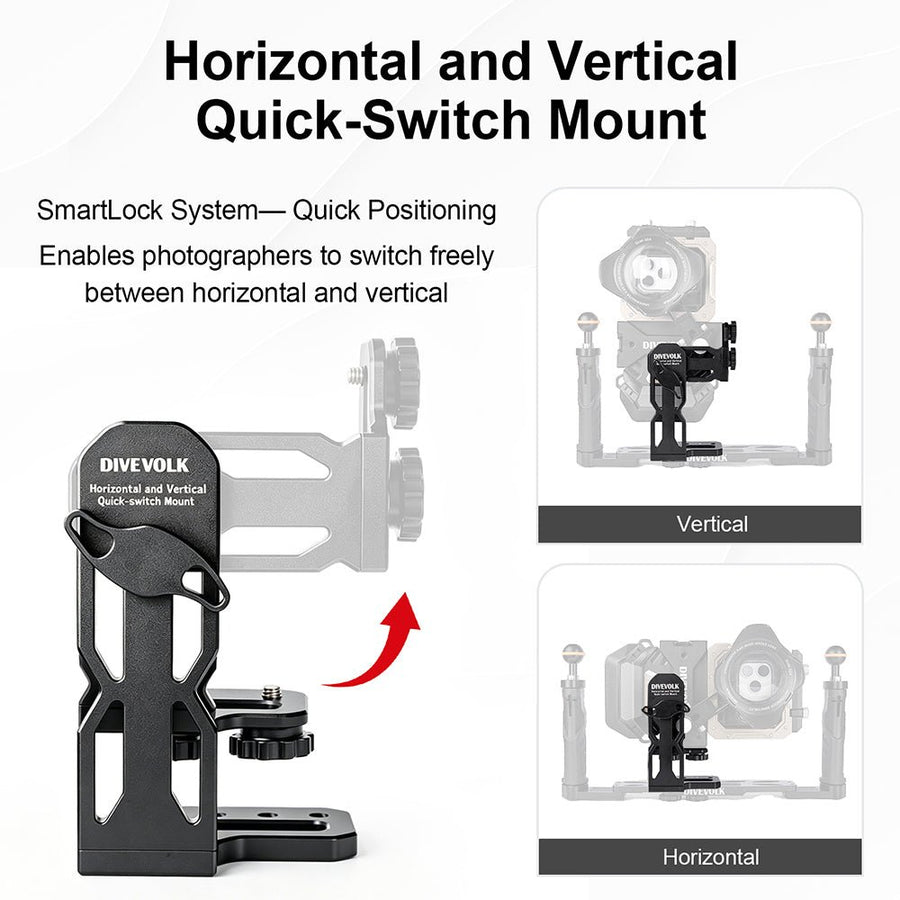 Divevolk Horizontal and Vertical Quick-switch Mount