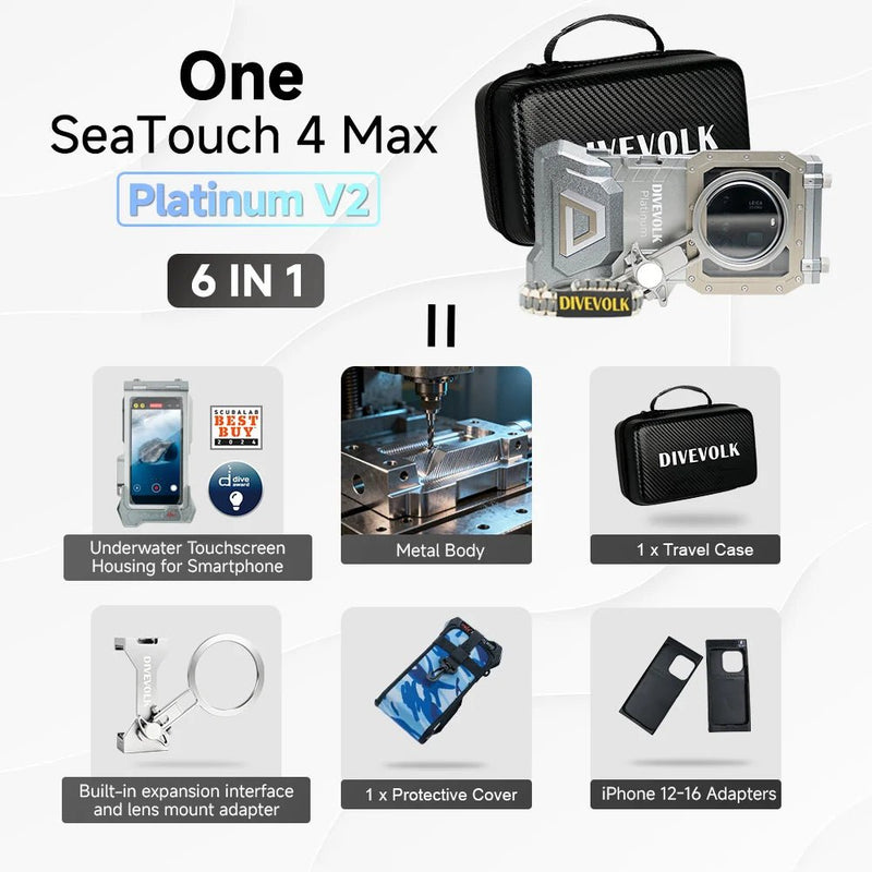 Divevolk SeaTouch 4 Max Platinum V2 Underwater Touchscreen Housing