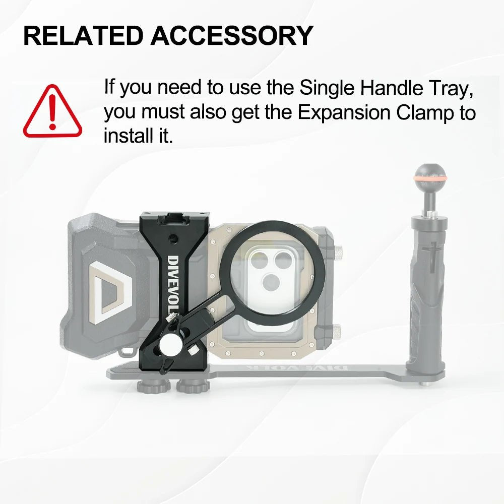 Divevolk Single Handle Tray for SeaTouch Underwater Smartphone Housings