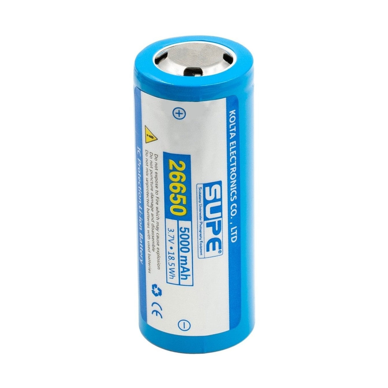 The SeaLight SL20 Video light is powered by a single 26650 5000mAh rechargeable battery