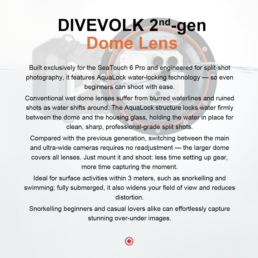 Divevolk Surface Dome Lens For SeaTouch 6 Pro
