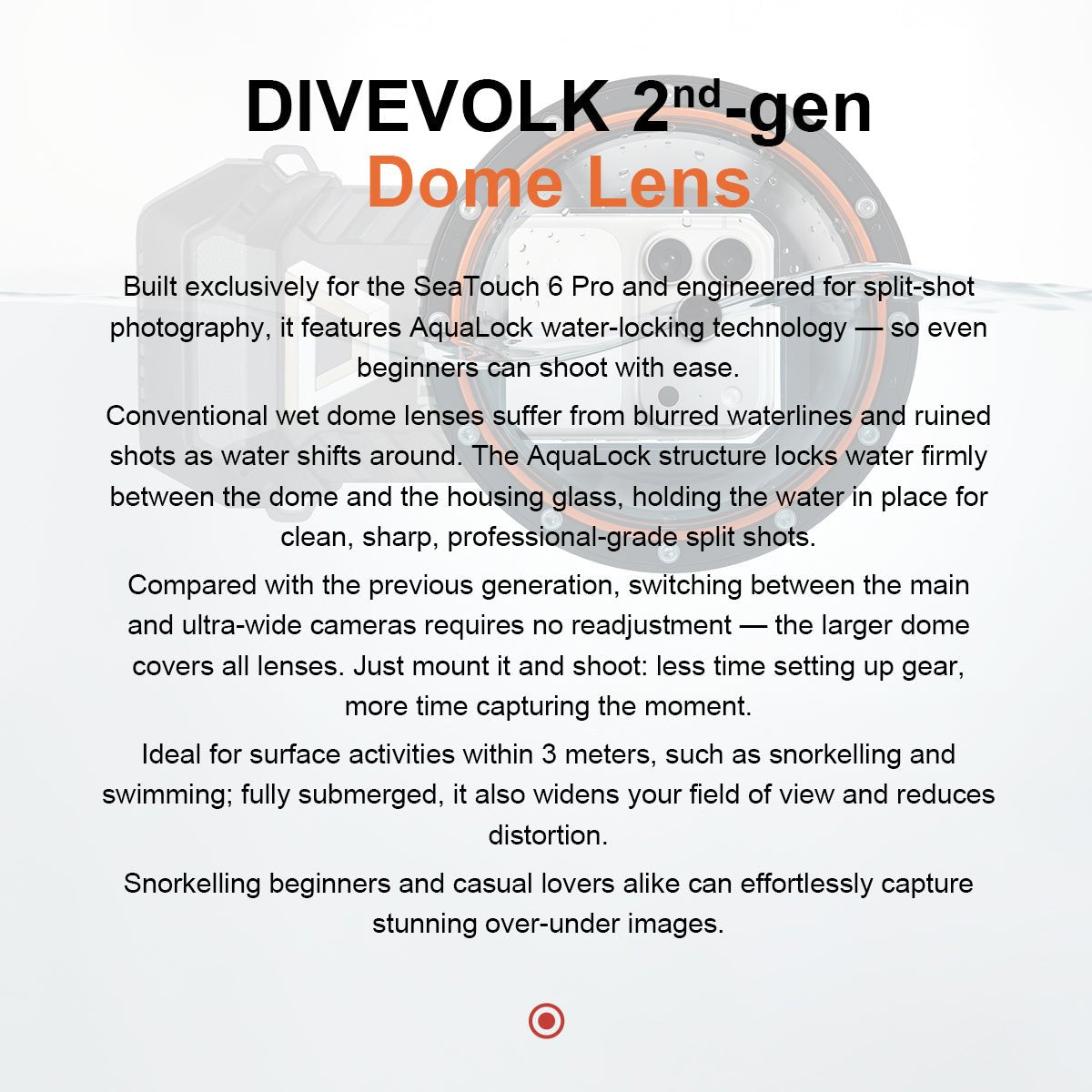 Divevolk Surface Dome Lens For SeaTouch 6 Pro