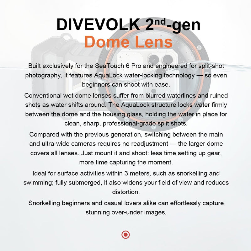Divevolk Surface Dome Lens For SeaTouch 6 Pro