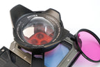 The Divevolk DLW - 02A Wide - Angle conversion wet lens and colour correcting filters mount to your Seatouch 4 Max housing using the expansion clamp