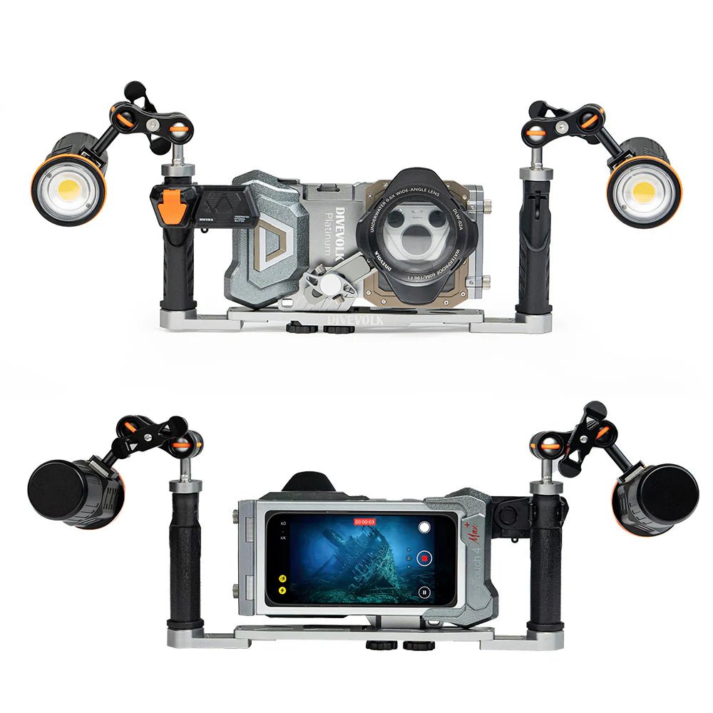 Divevolk SeaTouch 4 Max Platinum 2x 12000 Lumen SL120 Deep Dive Kit