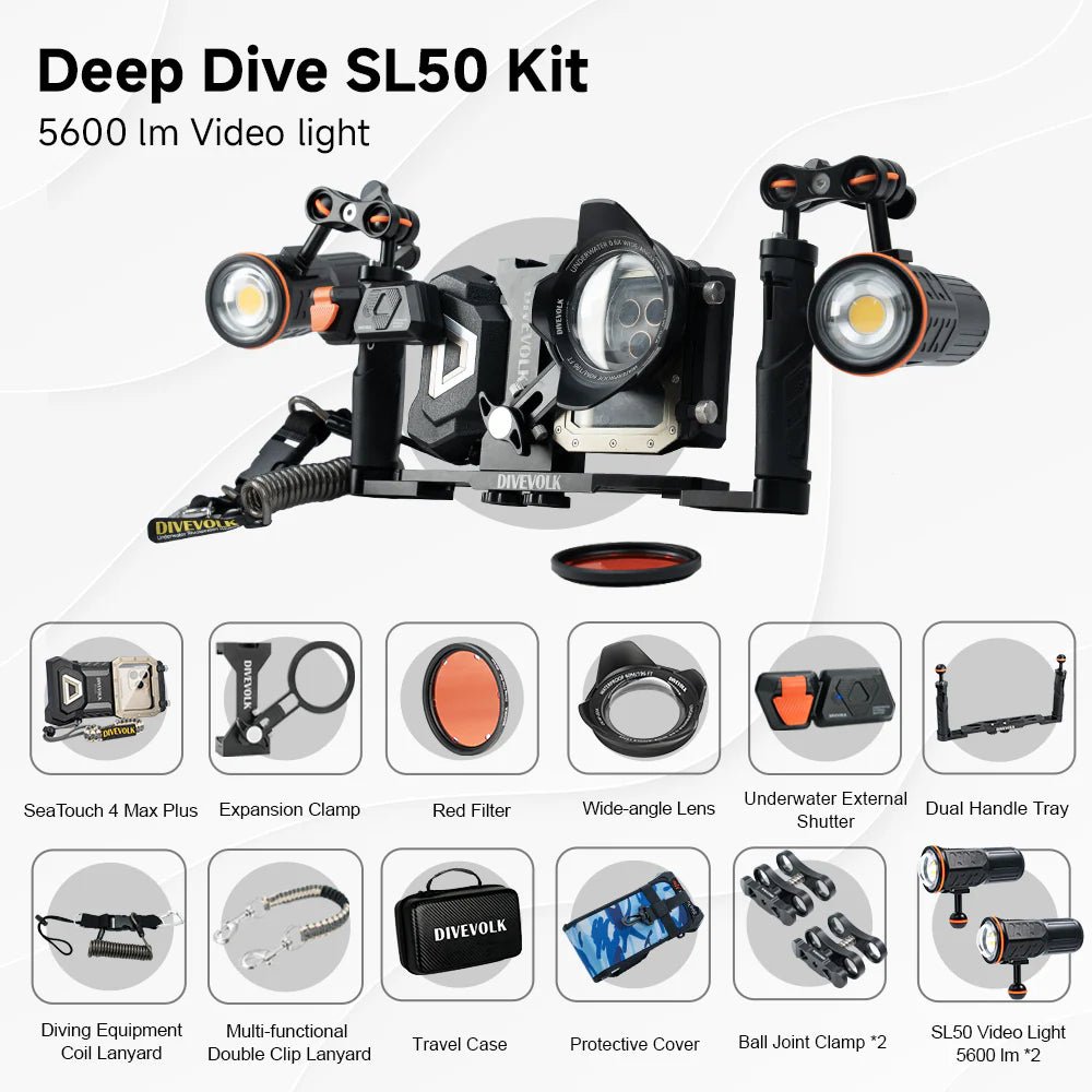 Divevolk SeaTouch 4 Max Plus 2x 5,600 Lumen Deep Dive Kit