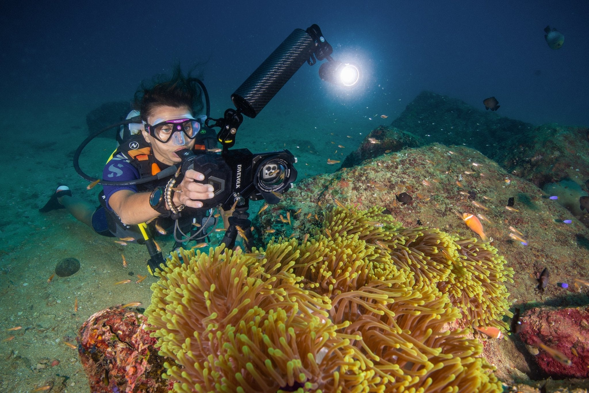 The Divevolk Seatouch 4 Max Almighty Kit lets you light up your images underwater