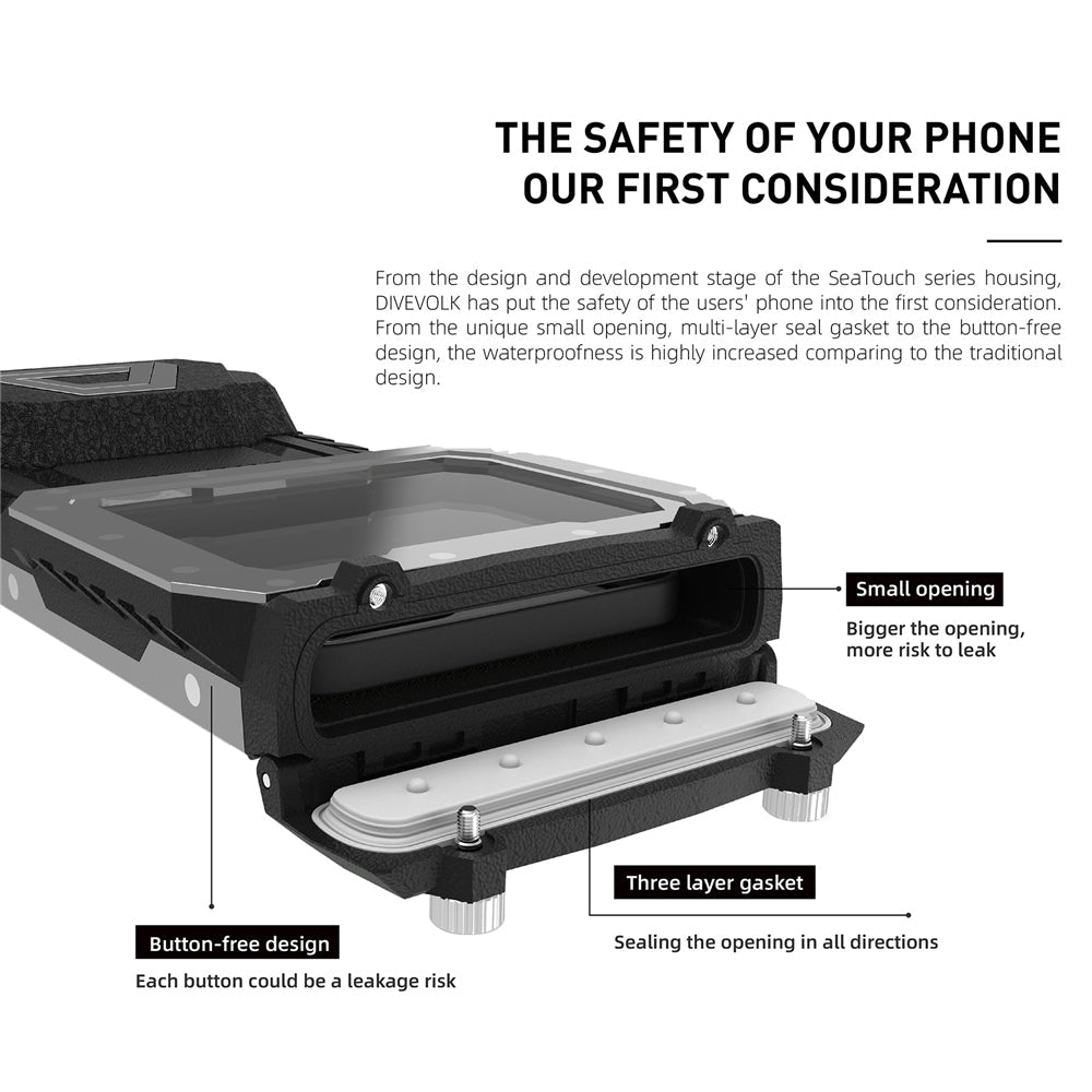 Divevolk SeaTouch 4 Max Plus Black Underwater Touchscreen Housing