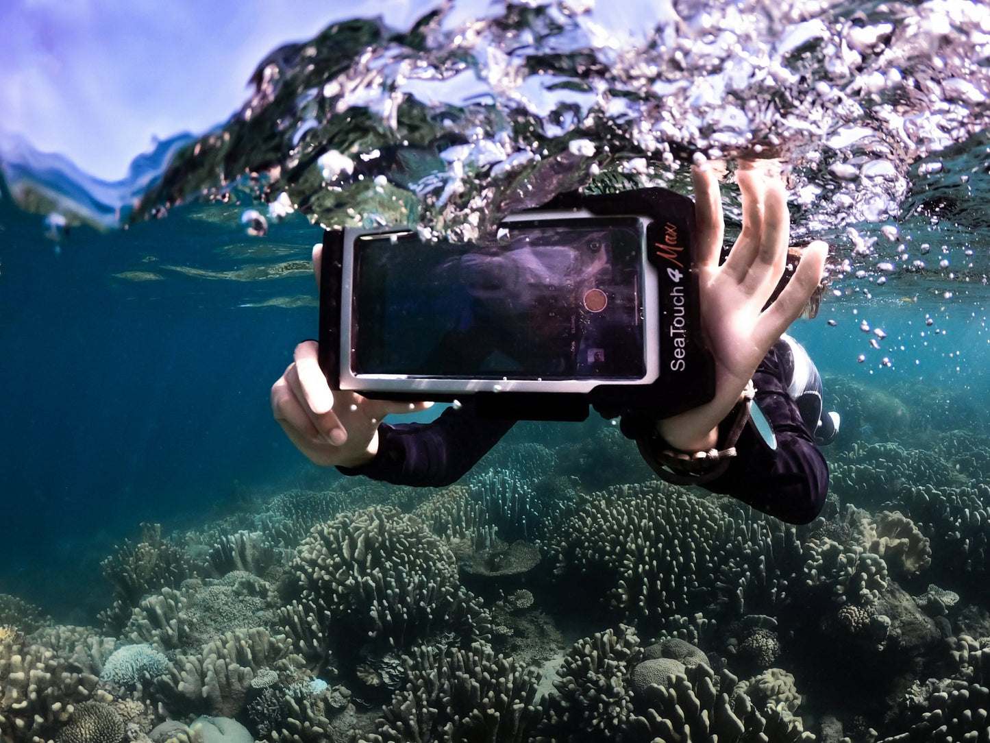 The Divevolk Seatouch 4 Max Waterproof Smartphone Housing makes your phone truly waterproof