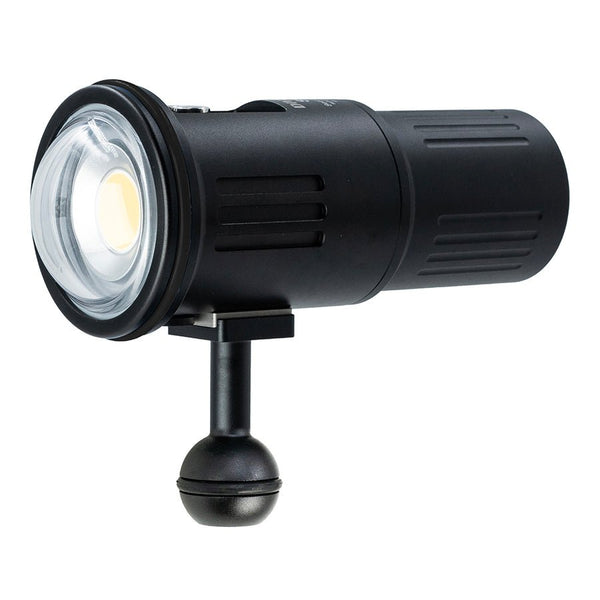 The Divevolk SeaLight SL50 5000 Lumen LED Waterproof Video Light with Domed from has a wide 120 degree beam angle and features a 1 - inch ball for mounting on your Underwater Camera