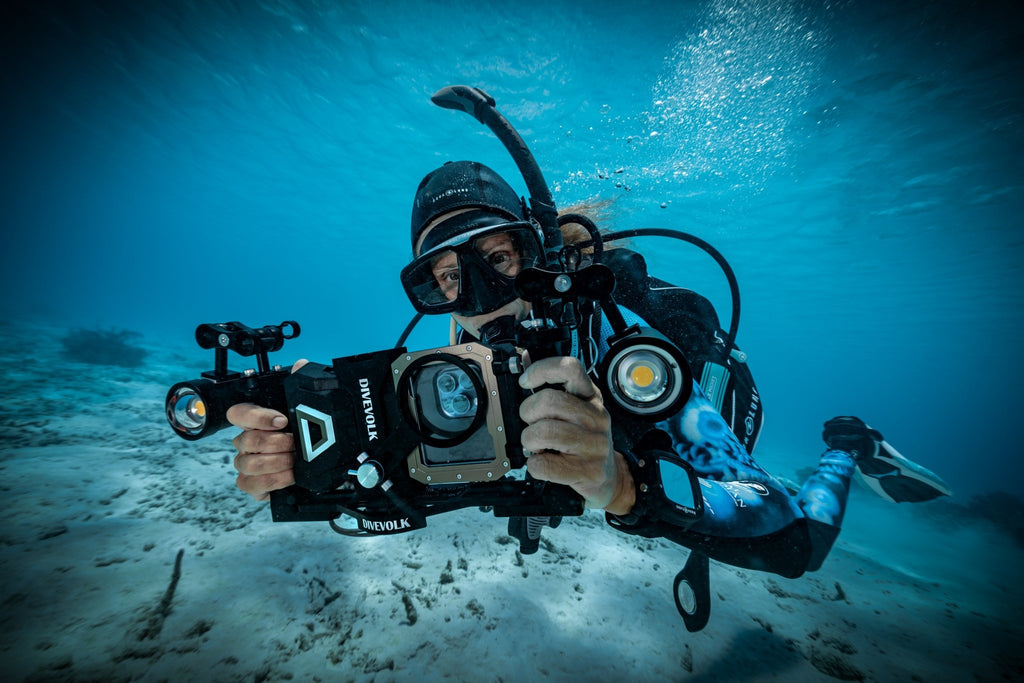 The SeaTouch 4 Max Deep Dive Kit includes 2 5000 Lumen Underwater Video Lights