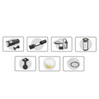 The SeaLight SL50 5000 Lumen Waterproof Video Light ships with a battery, charger, Ball Mount, O - ring grease and spare O - Rings