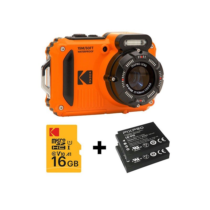 KODAK PIXPRO WPZ2 Waterproof Camera Kit with SD Card and spare battery