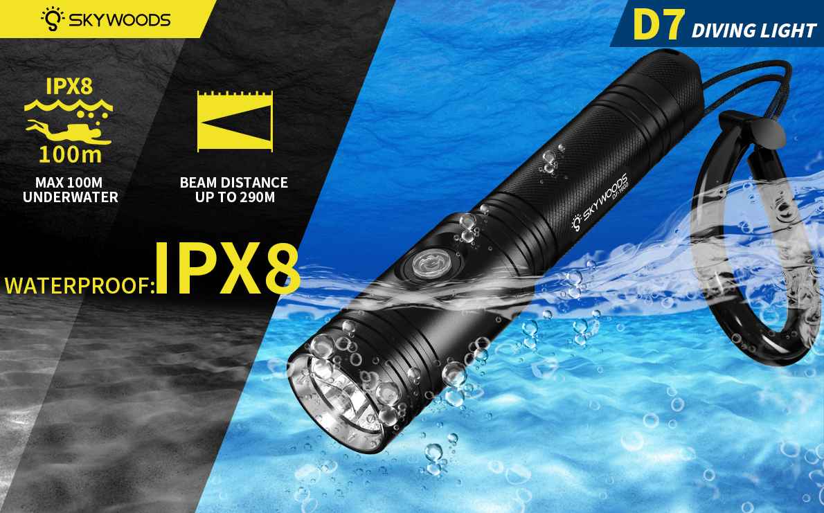 Skywoods D7 1600 Lumen Diving Torch