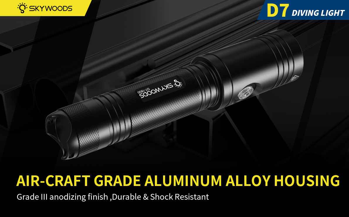 Skywoods D7 1600 Lumen Diving Torch