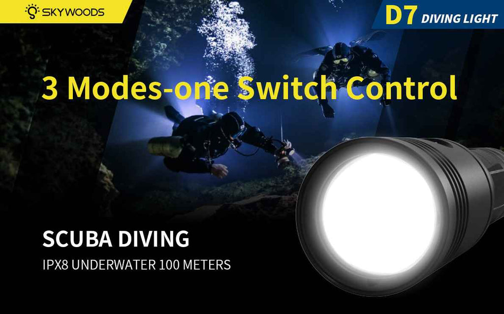 Skywoods D7 1600 Lumen Diving Torch