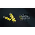 Nitecore 18650 Li-ion High Performance Battery for Q1-Series Strobes NL1840HP